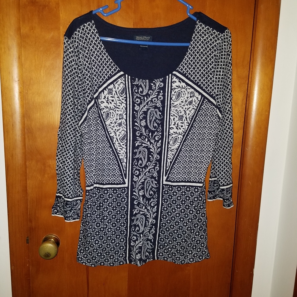 Lucky Brand Blue & White Patterned Shirt